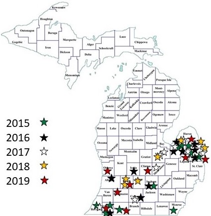 Map of planting locations